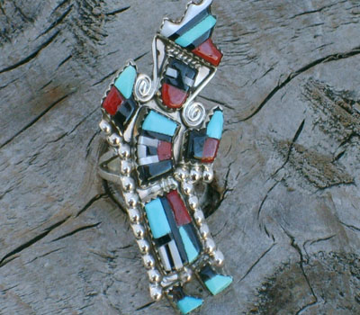 Native American Ring Zuni Inlay Ring - sz 6